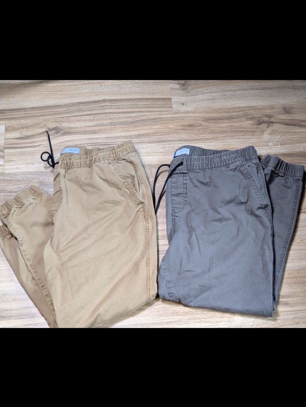 ( 2 Pairs)  Of Old Navy Joggers Pants Khaki Elastic & Drawstring Size XXL